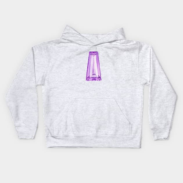 Tapered Baguette Amethyst Kids Hoodie by Elizabeth Weglein Art